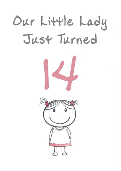 Cute Birthday Card - Little Lady - 14th created by @MisterDave