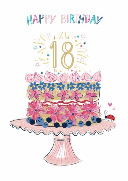 Traditional Birthday Card - 18th - For Her created by Katie Phythian Design