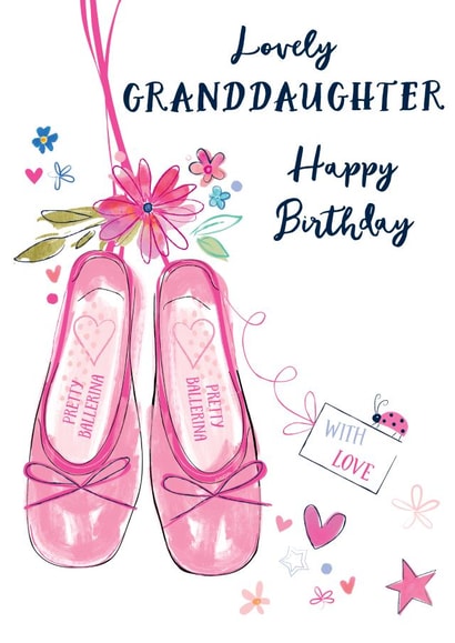 Traditional Birthday Card - Granddaughter - Ballet created by Katie Phythian Design