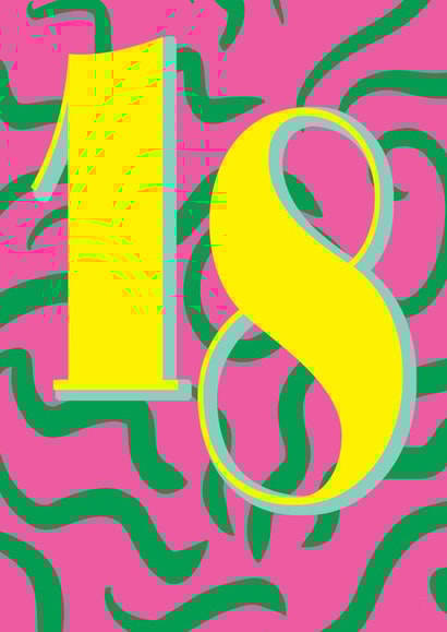 Groovy 18th Birthday Card - 60's Pattern created by Paperlink and Meraki Greeting Cards