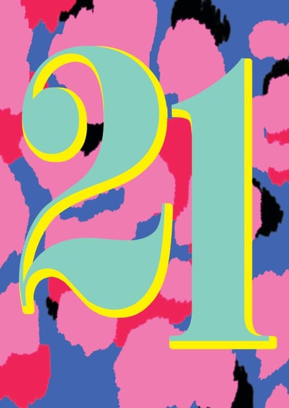 Groovy 21st Birthday Card - 60's Pattern created by Paperlink and Meraki Greeting Cards