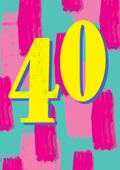 Groovy 40th Birthday Card - 60's Pattern created by Paperlink and Meraki Greeting Cards
