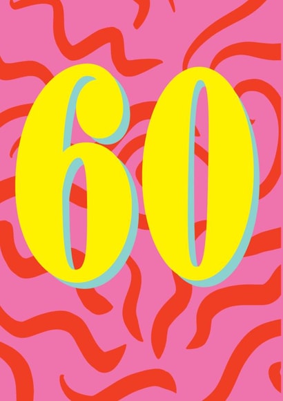 Groovy 60th Birthday Card - 60's Pattern created by Paperlink and Meraki Greeting Cards
