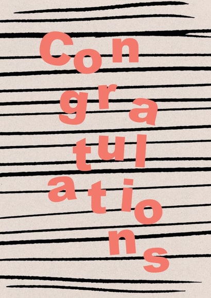 Congratulations Card - Stripy - Perfect to say well done for any achievement! created by Paperlink and Meraki Greeting Cards