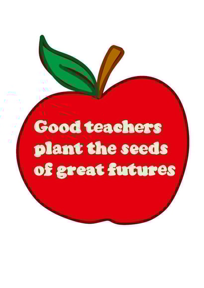 Teacher thank you card Red Apple Good teachers plant the seeds of great futures created by PandaBlueCreations