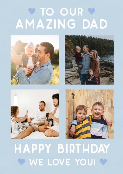 Cute Birthday Photo Card - To our Amazing Dad created by @HurrayHaus
