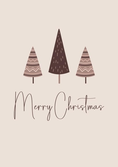 Merry Christmas Brown Boho Christmas Card with Christmas Trees created by Tony Tree