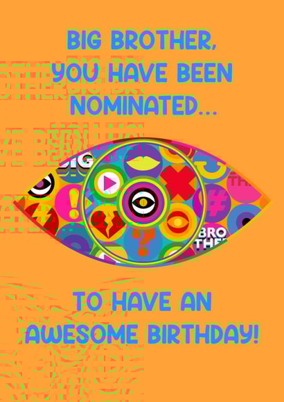 A Bright & Fun Big Brother TV Show Themed Birthday Card created by Little Spoon
