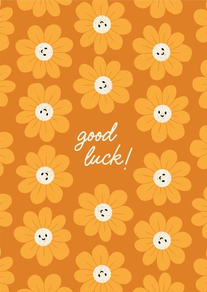 Pretty Good Luck Card- Playful golden flowers created by Hello Elks