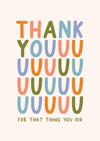Fun Lettering Thank You Card - for that thing you did created by Immy Illustrates