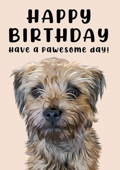 Adorable Border Terrier Dog Birthday card design for that terrier lover created by Jasmin