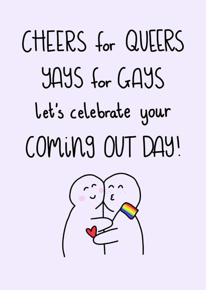 Cute Congratulations Card - Coming Out - Cheers for Queers created by Milliewest