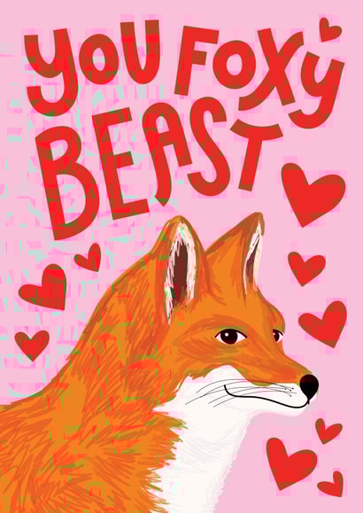 You Foxy Beast - Funny Anniversary Card created by Jane Katherine Houghton