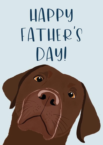 Adorable Brown Labrador Christmas Card - Happy Father's Day from the dog! created by Jasmin