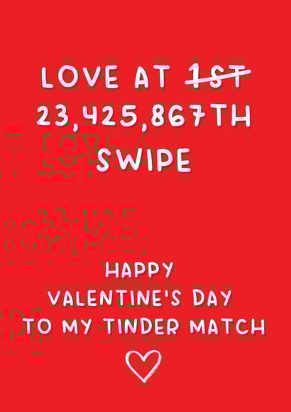 Funny Tinder Match Valentine's Day Card! Love at swipe! created by Jasmin