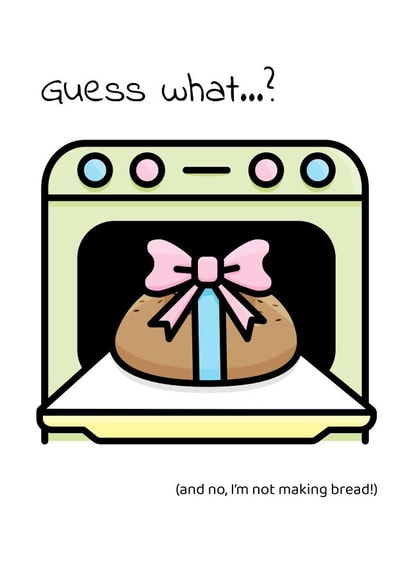 Cute Pregnancy Card - Having a Baby and Want to Tell Someone - Let Them Guess created by Chris Smyth