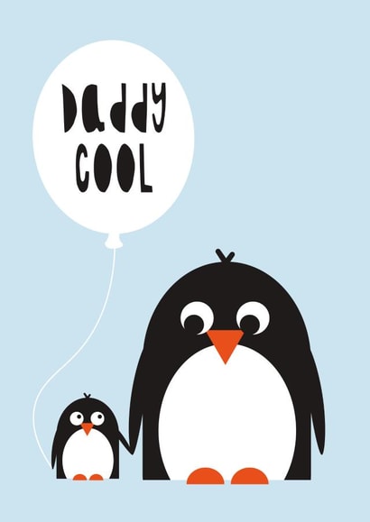 Daddy Cool Father's Day Card - Cute Penguins created by Stripey Cats