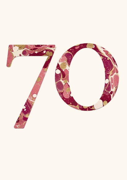 70th Birthday Card - 70 Today - Colourful Marbled Design created by Paperlink and Meraki Greeting Cards