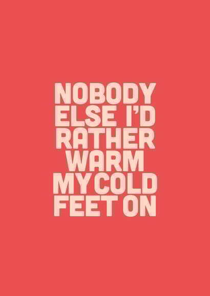 Cute anniversary or valentines card for husband / wife - warm my cold feet! created by Rachel Brown