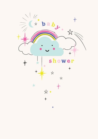 Cute Baby Shower Card - Rainbow - Cloud created by Paperlink and Meraki Greeting Cards