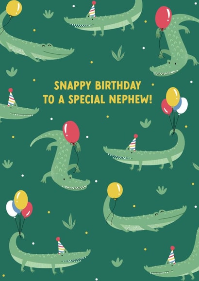 Snappy Crocodile - Birthday card - for Nephew created by Evie Garnett Designs