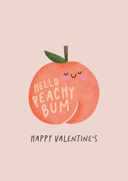 'Hello Peachy Bum' - Cute Peach Card - Valentine's created by Studio Mads