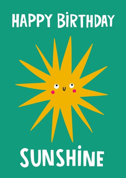 Cute Graphic Card - Smiley Sunshine - Happy Birthday created by Lucy Maggie Designs