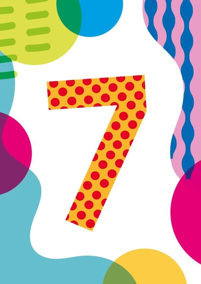 Spotty Geometric Birthday Card - 7th Birthday created by Jane Katherine Houghton