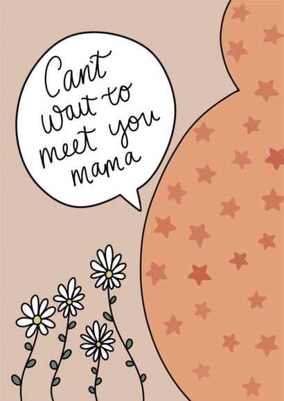 Cute Pregnancy Card - Mama & Bump - Can't wait to meet you created by Cuppa Cosy