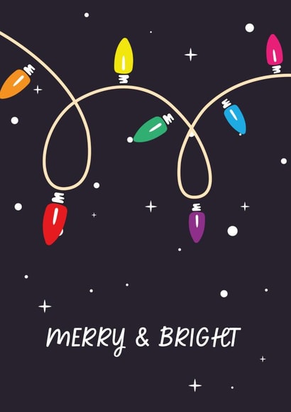 Merry & Bright | Christmas Lights | Christmas Greetings Card created by @TheGrafixCat