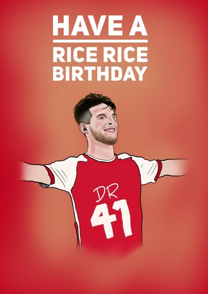 Arsenal Birthday Card - Declan Rice - Arsenal created by Elgo Designs