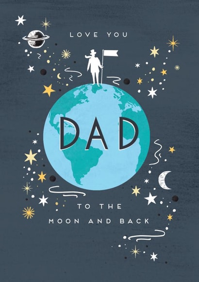 Dad - Love You To The Moon And Back Card - Birthday - Father's Day created by Paperlink and Meraki Greeting Cards