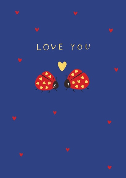 Cute Love You Ladybird Card - Anniversary created by Paperlink and Meraki Greeting Cards