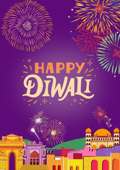 Happy Diwali Card - Pretty Fireworks created by Tamarind & Lime