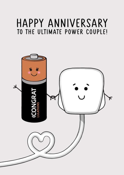 Funny Anniversary Card - For A Power Couple created by Of Life & Lemons Ltd.
