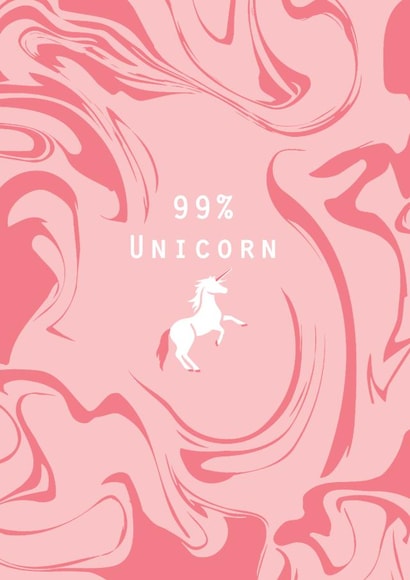 Cute 99% Unicorn Card - Birthday - Occasion - Just Because created by Paperlink and Meraki Greeting Cards