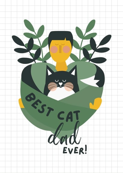Cat Dad Fathers Day Card - Dad of Cats - From the Cat created by Powerinmykindness