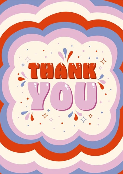 Fun Funky thank you card - for family or friends created by Kamiya Chirodian