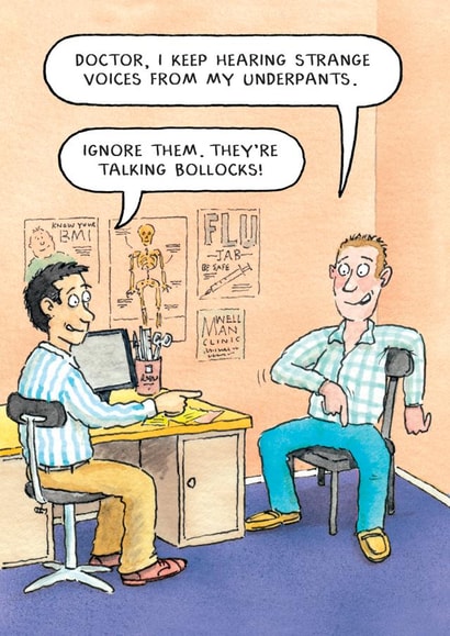 Funny Strange Voices Card -Doctor - Birthday, Get Well, Just Because - Rude Joke created by Paperlink and Meraki Greeting Cards