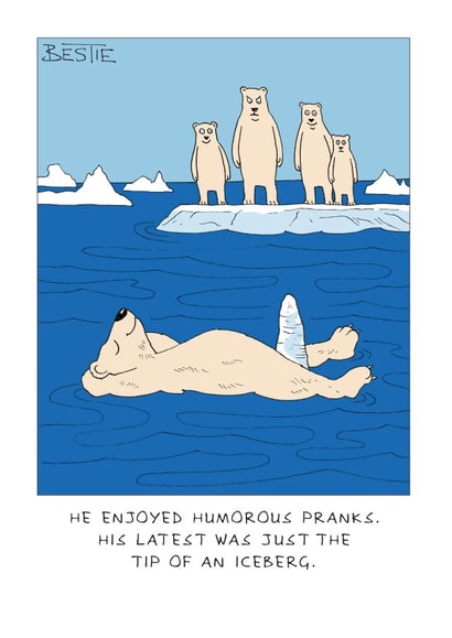 Funny Polar Bear Card - Tip Of An Iceberg - Rude Joke created by Paperlink and Meraki Greeting Cards