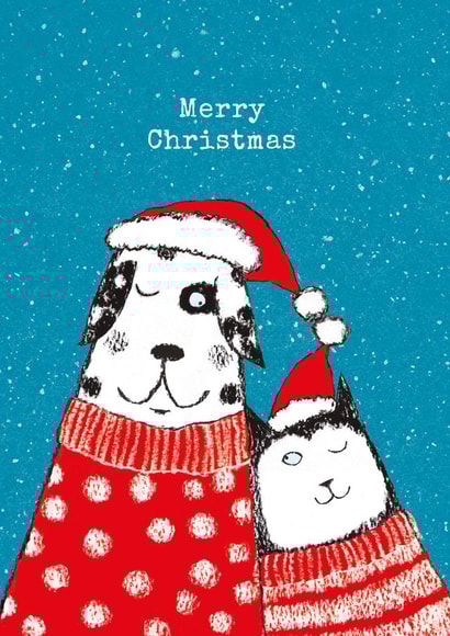 Cute Christmas Card - Cat and Dog created by Paper Bird