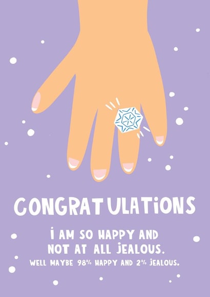 Funny Engagement Congratulations - Not at all Jealous Card created by Lucy Maggie Designs