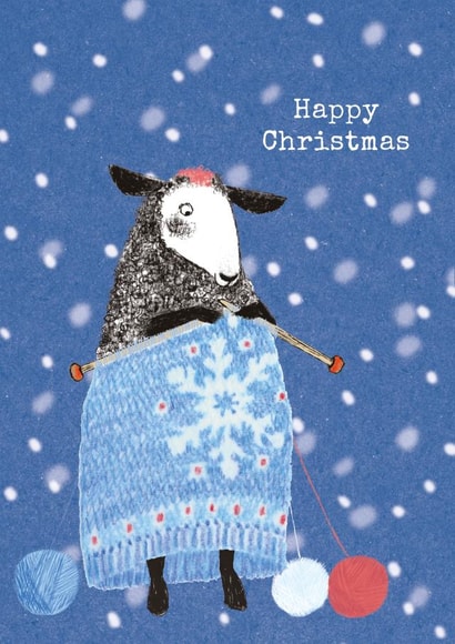 Cute Christmas card for knitters - Winter Woolly created by Paper Bird