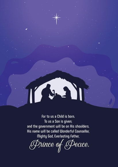 The Prince of Peace - Nativity Scene - Christian Christmas Card with Bible verse created by WITH LOVE