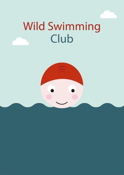 Cartoon Birthday Card - Wild Swimming created by Stripey Cats
