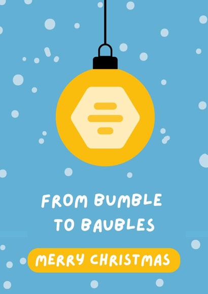 Met on Bumble First Christmas Card - for Boyfriend, Girlfriend - Dating App Card created by Lucky Jems Gifts