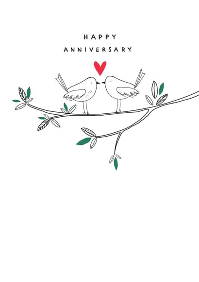 Cute Bird Anniversary Card - Love Heart created by Paperlink and Meraki Greeting Cards