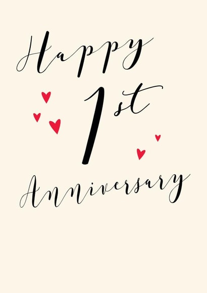 1st Anniversary Card - One Year Anniversary - Love created by Paperlink and Meraki Greeting Cards