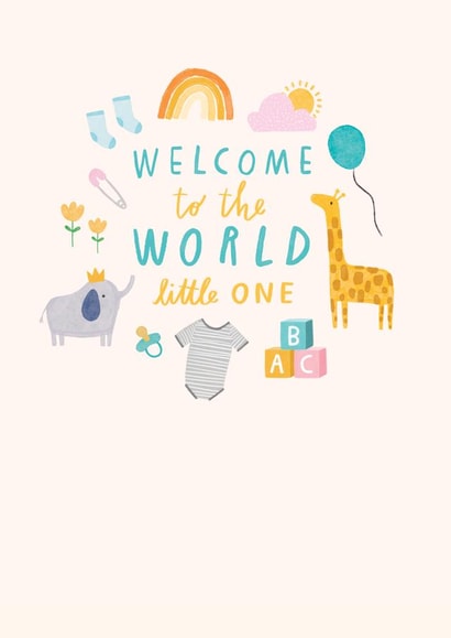 Cute New Baby Card - New Arrival - Welcome to the World created by Paperlink and Meraki Greeting Cards