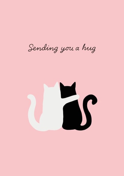 Sending you a hug - cute cats - perfect card to show a loved one that you care created by Paper Heart Designs
